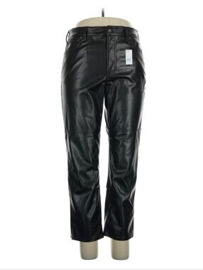 GAP Nwt Black Faux Leather Straight Jeans Size 16